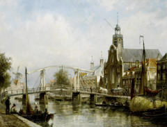 View of the Old or Pelgrimsvaderschurch Rotterdam by Cornelis Christiaan Dommersen