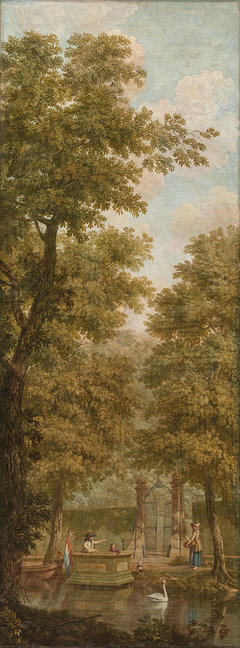 Wall decor with landscape from Nieuwe Doelenstraat 22 (gate) by Jurriaen Andriessen