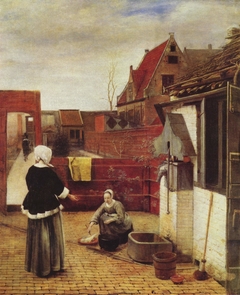 Woman and Maid in a Courtyard by Pieter de Hooch
