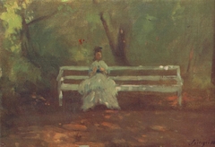 Woman on a Garden Seat by Pál Szinyei Merse