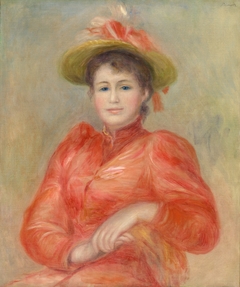 Young Woman in Red Dress by Auguste Renoir