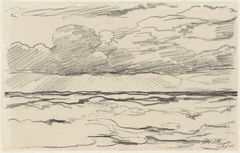 Zee met wolkenlucht by Hendrik Willem Mesdag