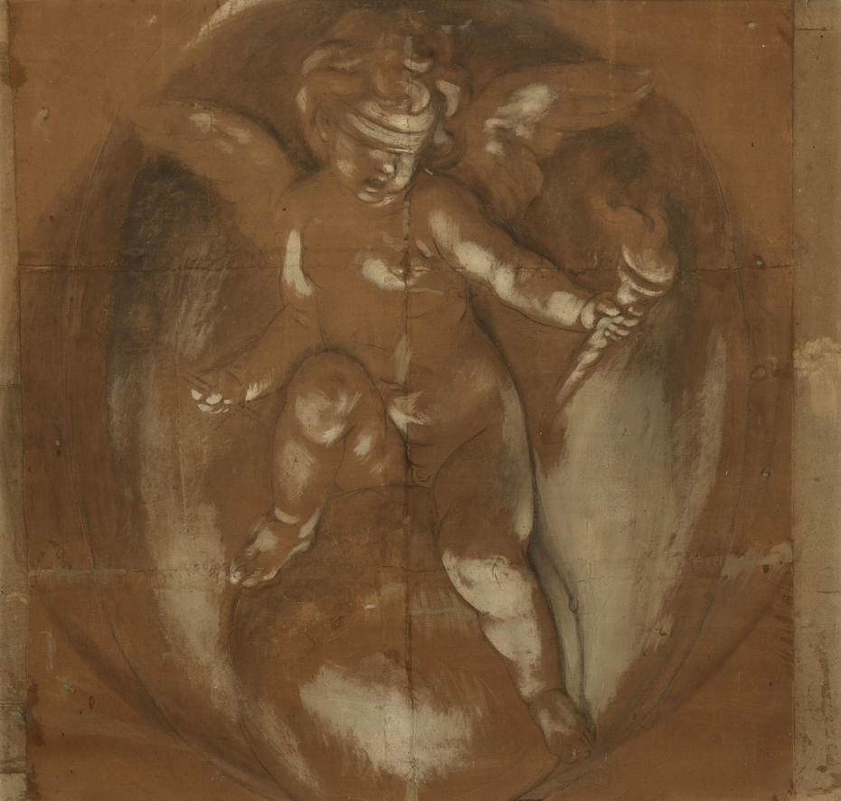 A Cupid, Blindfold, Seated on a Globe
