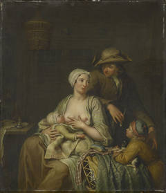 A Family Group with a Mother Feeding her Children by Hieronymus van der Mij