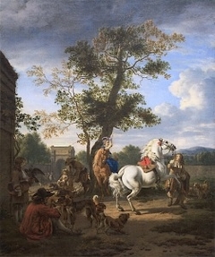 A Hunting Party in the Grounds of a Country House