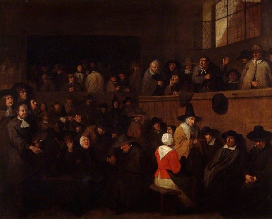 A Puritan Meeting, with a Self-portrait of Egbert Van Heemskerck (c.1635-1704)