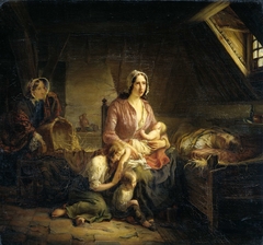 A Rich Lady Visits a Poor Family by Gerardus Terlaak