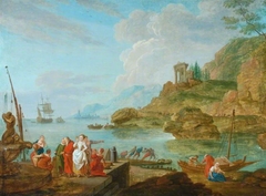 A Seaport by Charles François Grenier de Lacroix