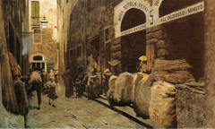 A street of Florence, via del Fuoco (Old Market) by Telemaco Signorini