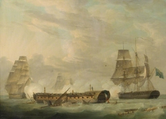 Action at sea: a French frigate completely dismasted by Robert Dodd