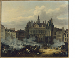 Assaut de l'Hôtel de Ville, le 28 juillet 1830 by Hippolyte Lecomte