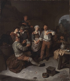 Bauern belustigen sich in einer Schenke by Cornelis Pietersz Bega