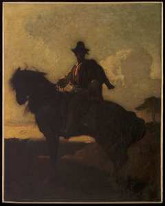 Berger à cheval dans la campagne de Rome by François Chifflart