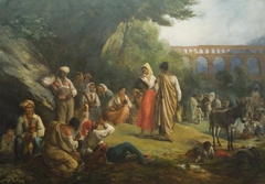 Bohemians at Pont du Gard by Alexandre-Marie Colin