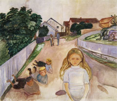 Children Playing in the Street in Åsgårdstrand by Edvard Munch