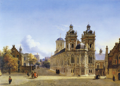 Cityscape with a Church and a Square by Jan van der Heyden