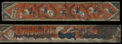 Coffered ceiling panel with knights, galleys and a boat with a high gunwale by Anonymous