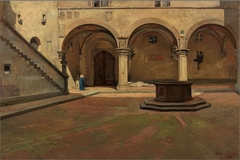 Courtyard of the Bargello in Florence by Jacobus van Looy