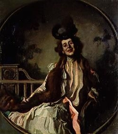 Damenbildnis in Grau und Rosa by Hugo von Habermann