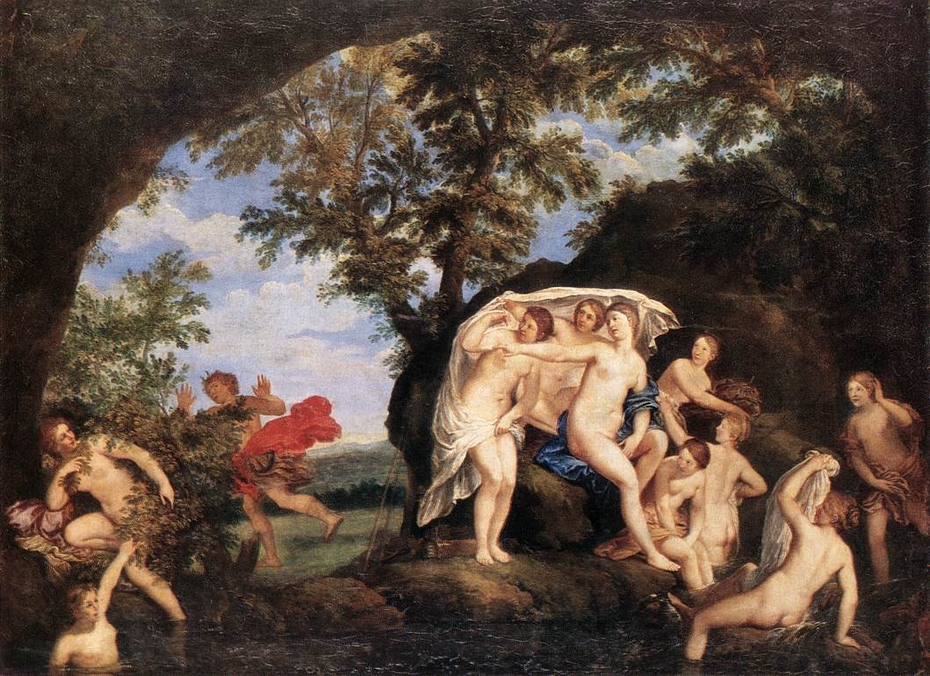 Diana and Actaeon with nine nymphs