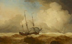 English ships at sea running before a gale by Willem van de Velde the Younger