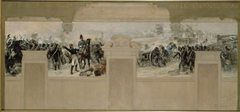 Esquisse pour la mairie de Pantin : Défense de Pantin en 1814 par le général Compans by François Schommer