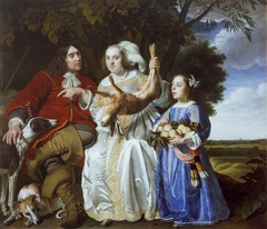 Family Portrait of Jochem van Aras with His Wife and Daughter by Bartholomeus van der Helst