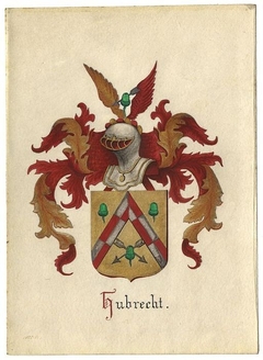 Family shield of the family Hubrecht by Jan Wilhelmus de Bruyn