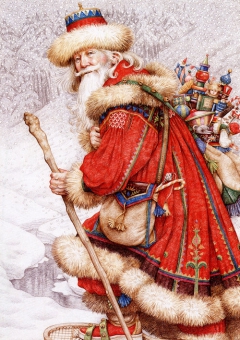Father Christmas with toys by Anne Yvonne Gilbert
