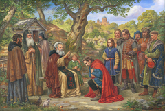 Feodor Ostrogski's blessing. Kiev-Pechersk Lavra. 1443. by Artur Orlionov