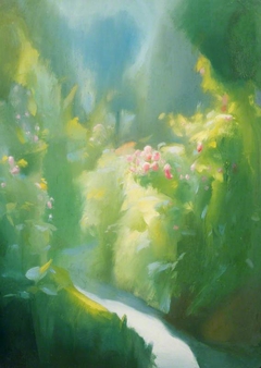 Flowering Shrubs and Stream by Edgar Herbert Thomas
