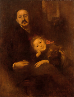 Gabriel Séailles et sa fille by Eugène Carrière