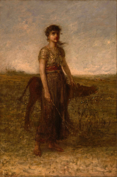 Girl and Calf by George Fuller