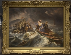 Grace Darling and Her Father Rescuing Survivors from the Wreck of the "Forfarshire" on the Farne Islands, Sept. 7th 1838 by Charles Achille d'Hardiviller