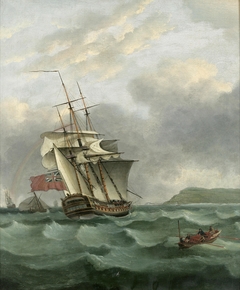 H.M.S Winterton Approaching Dover by Thomas Whitcombe