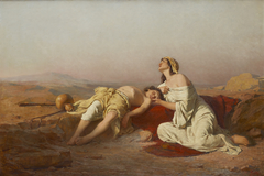 Hagar und Ismael in der Wüste by Josef Straka