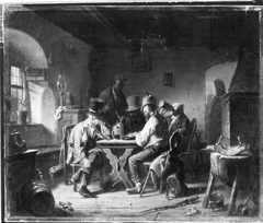 Handwerksburschen in einem Wirtshaus by Karl von Enhuber