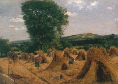 Harvest Field with Gleaners, Haywood, Herefordshire by George Robert Lewis