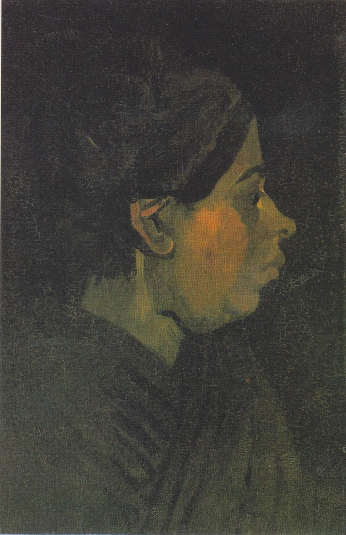Head of a Brabantian peasant woman with dark hood