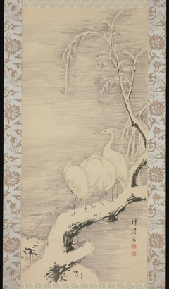 Herons in the Snow by Chikutō Nakabayashi