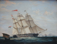 Het fregatschip Jacoba Cornelia Clasina by Casparus Johannes Morel