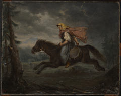 Highlander Woman on Horseback
