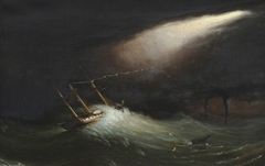 HMS Melpomene in Distress, 17th November, 1805 by Robert Strickland Thomas