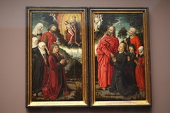 Holy Trinity with donors and saints by Anonymous