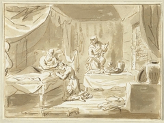 Jakob ontvangt de zegen van Izaäk by Cornelis van Noorde