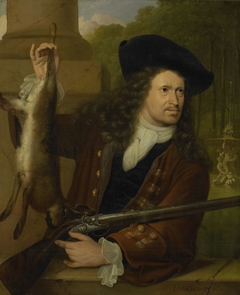 Jan de Hooghe (1650-1731). Anna de Hooghe's Cousin, Dressed for Shooting by Ludolf Bakhuysen