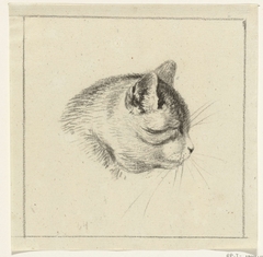Kop van een kat, naar rechts by Jean Bernard
