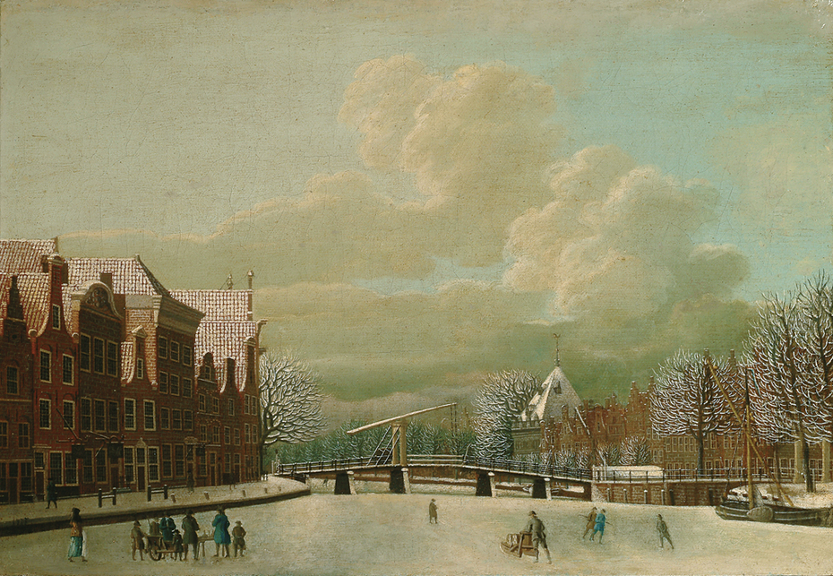 Korte Spaarne in Haarlem in winter
