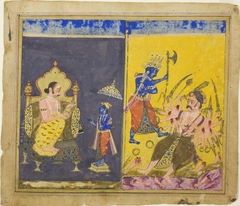Krishna's Fifth and Sixth Avatars, page from a copy of the Gitagovinda of Jayaveda by anonymous painter