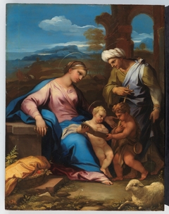 La Sagrada Familia con santa Isabel y san Juanito by Luca Giordano